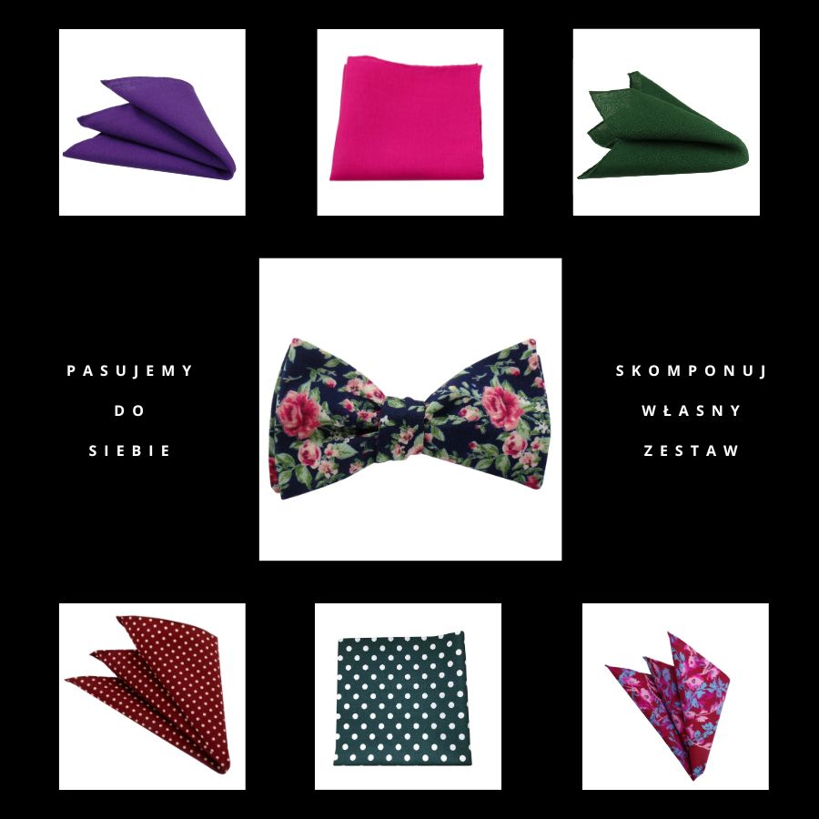 Mucha wiązana Różane bukiety na granacie - obrazek 3