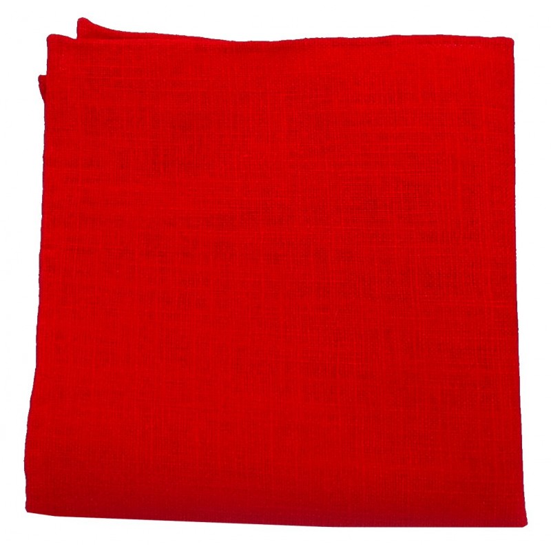 Poszetka ręcznie obszywana Lniana czerwień - obrazek 2