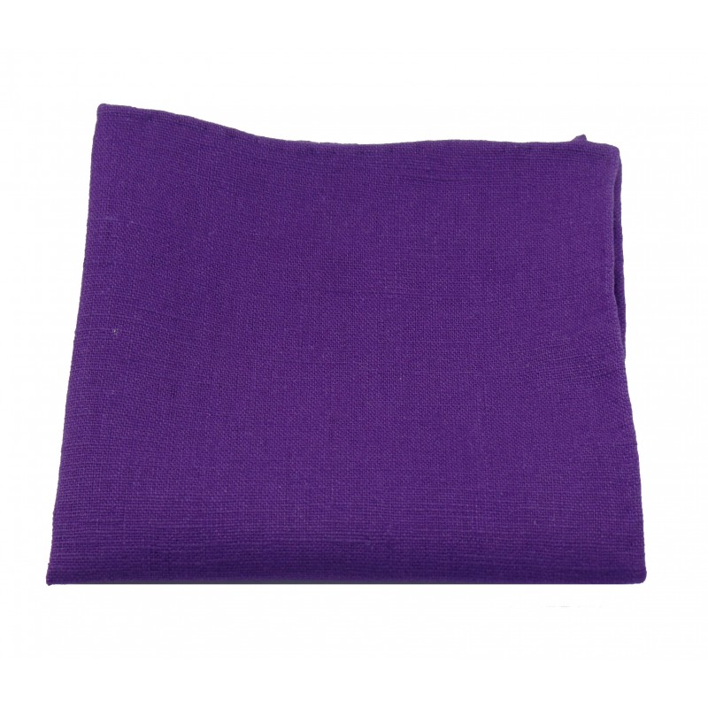 Poszetka ręcznie obszywana Lniana lawenda - obrazek 2