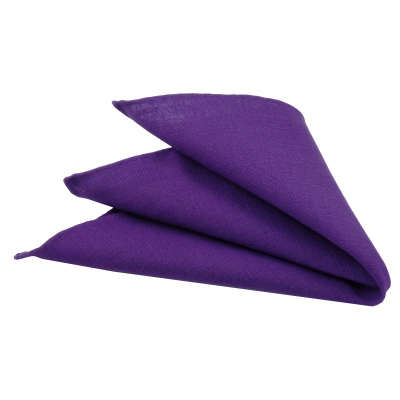 Poszetka ręcznie obszywana Lniana lawenda