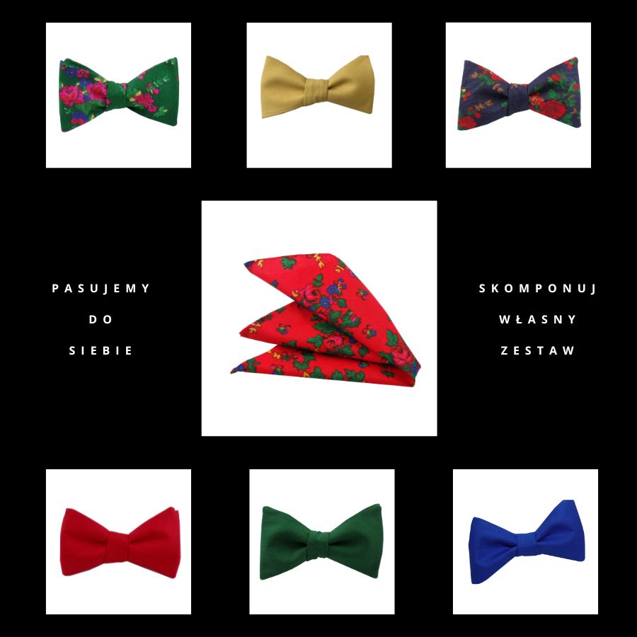 Poszetka ręcznie obszywana Góralska czerwień - obrazek 3