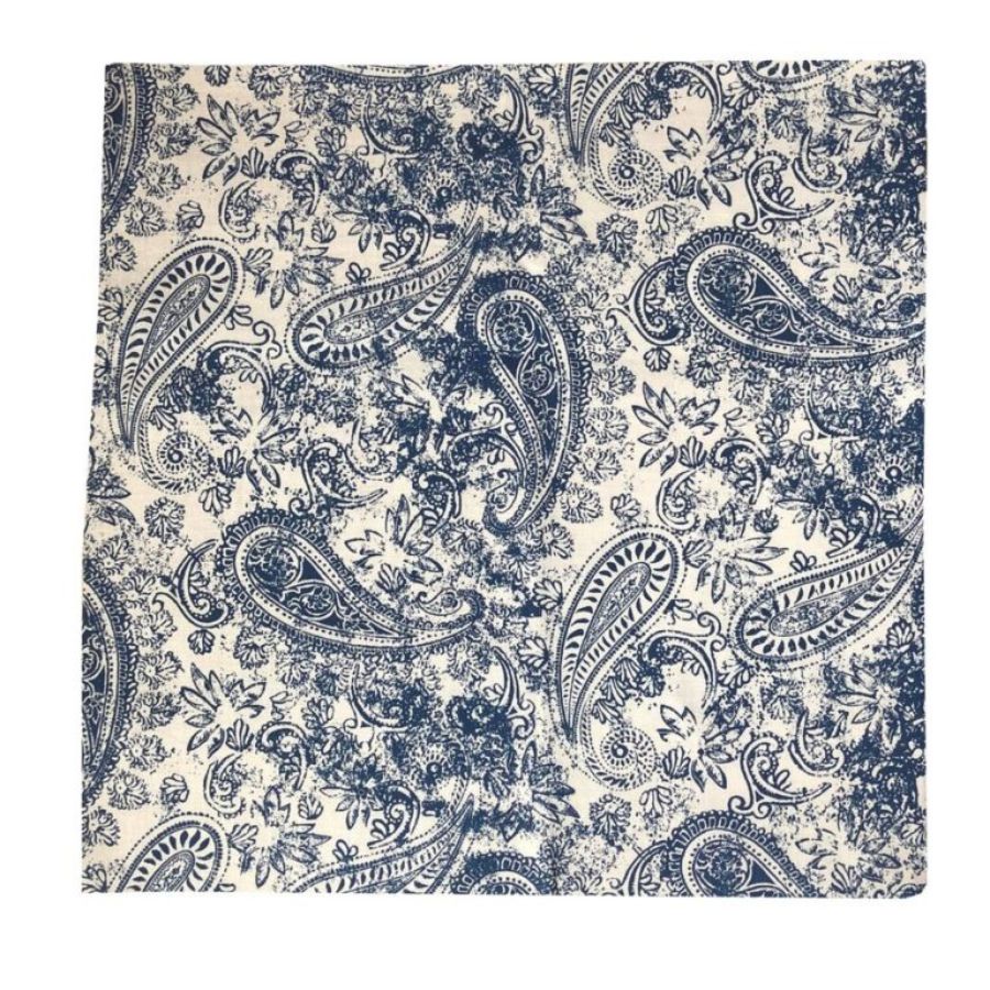 Poszetka ręcznie obszywana Porcelanowe paisley - obrazek 2