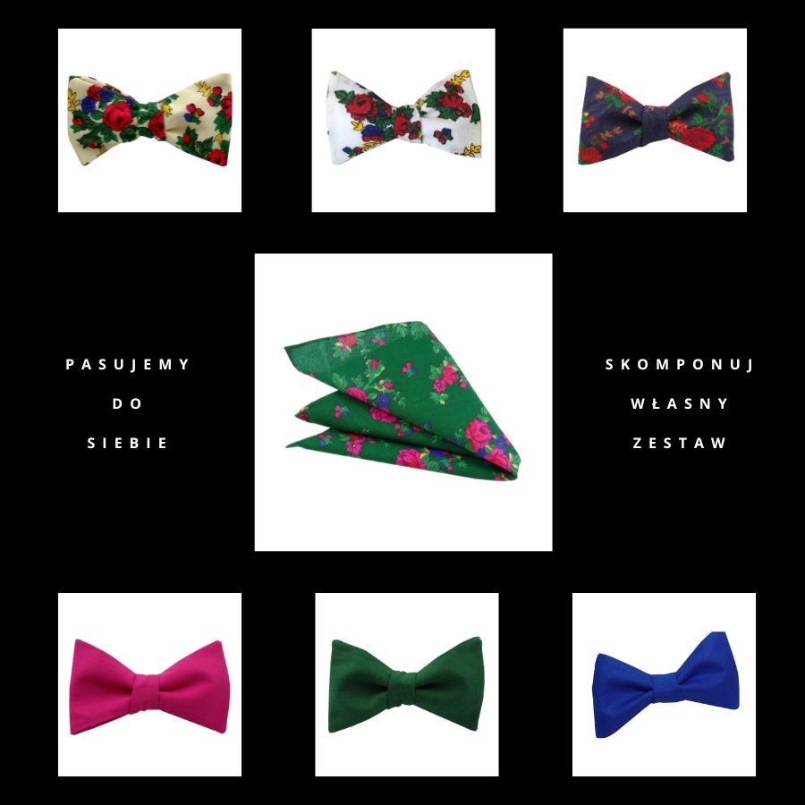 Poszetka ręcznie obszywana Góralska zieleń - obrazek 3