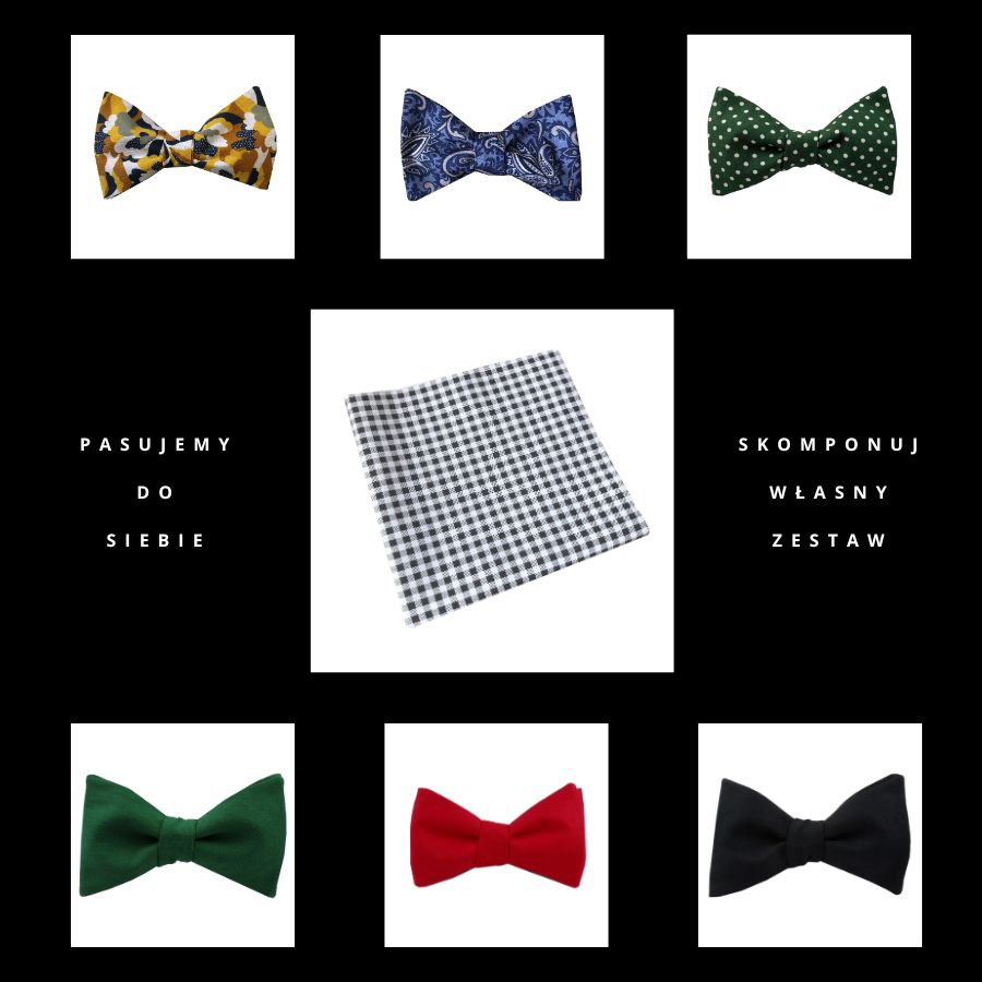 Poszetka ręcznie obszywana W kratkę - obrazek 2