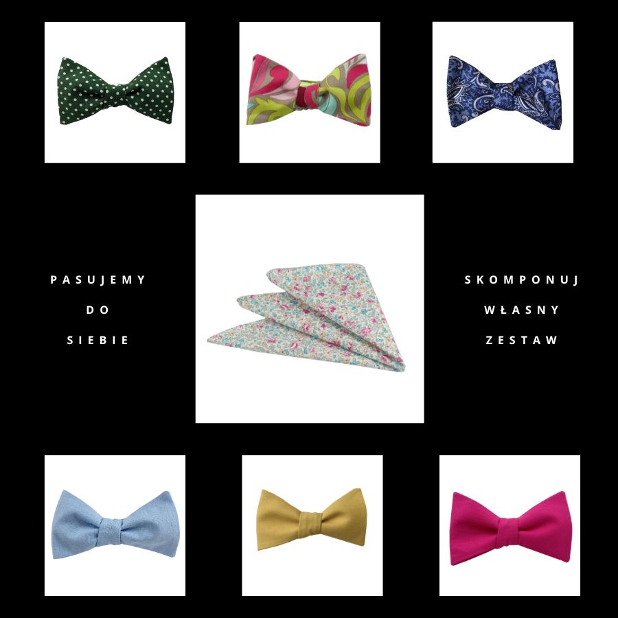 Poszetka ręcznie obszywana Pastelowe kwiaty - obrazek 3