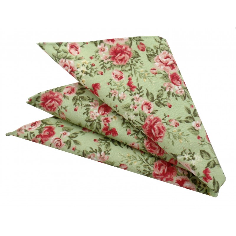 Poszetka ręcznie obszywana Różany ogród