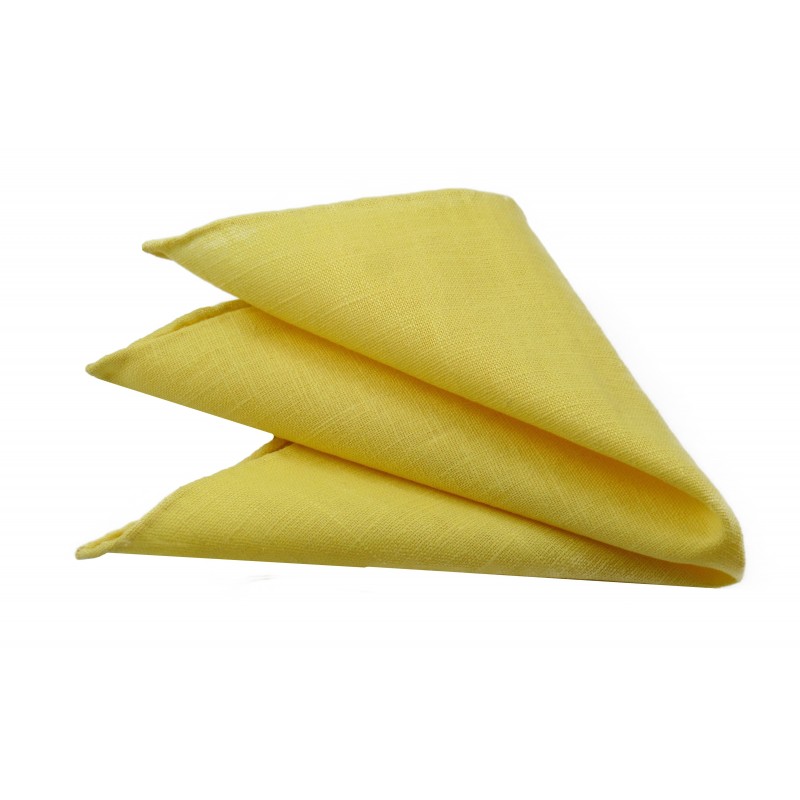 Poszetka ręcznie obszywana Słoneczny len