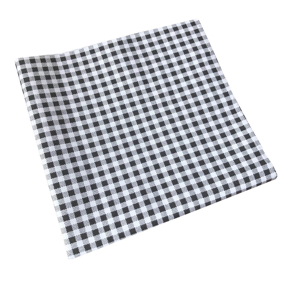 Poszetka ręcznie obszywana W kratkę