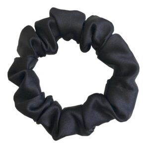 Czarna jedwabna gumka do włosów scrunchie